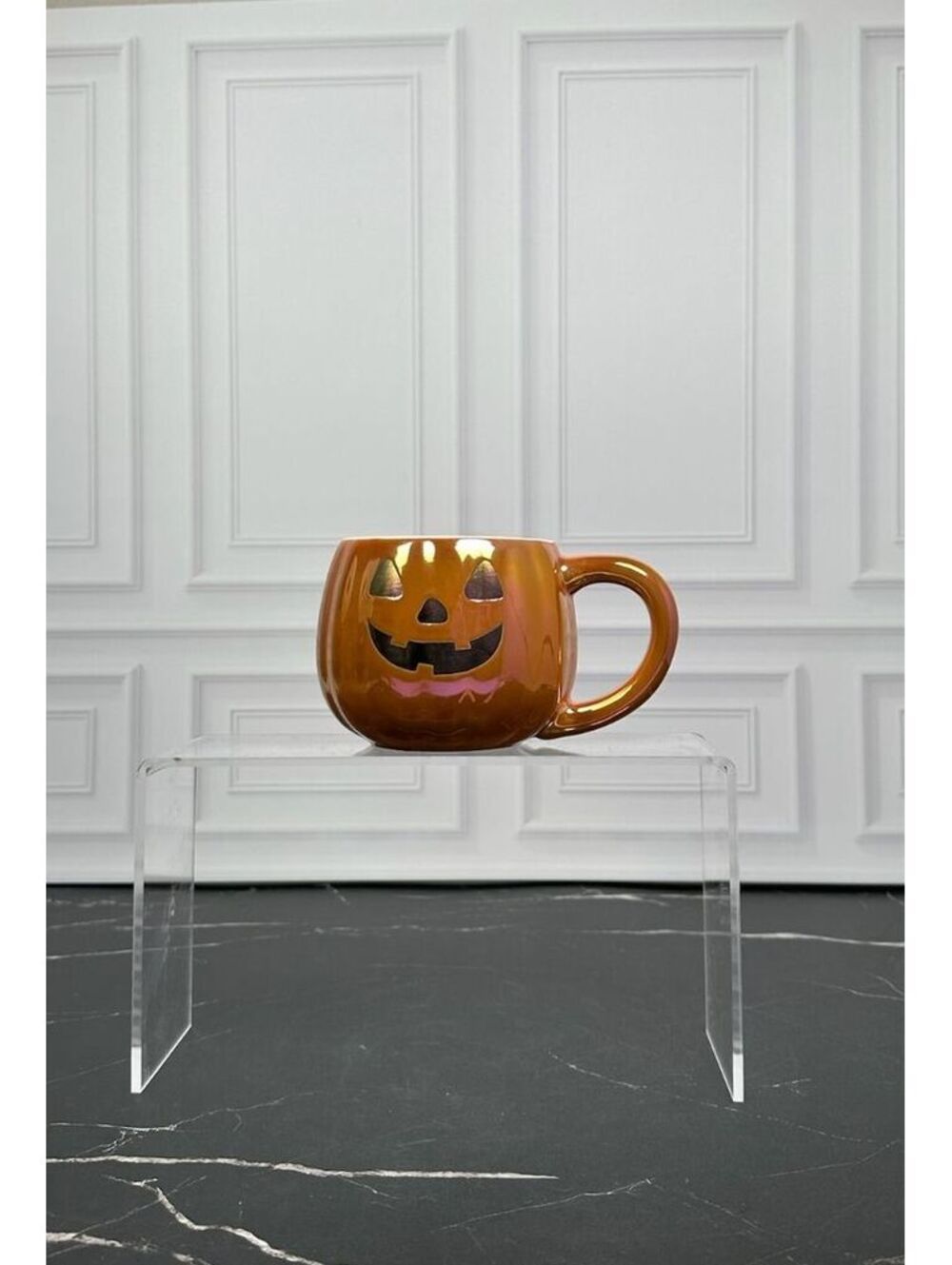 Orange Jack O Lantern Pumpkin Ceramic Mug Halloween NWT
